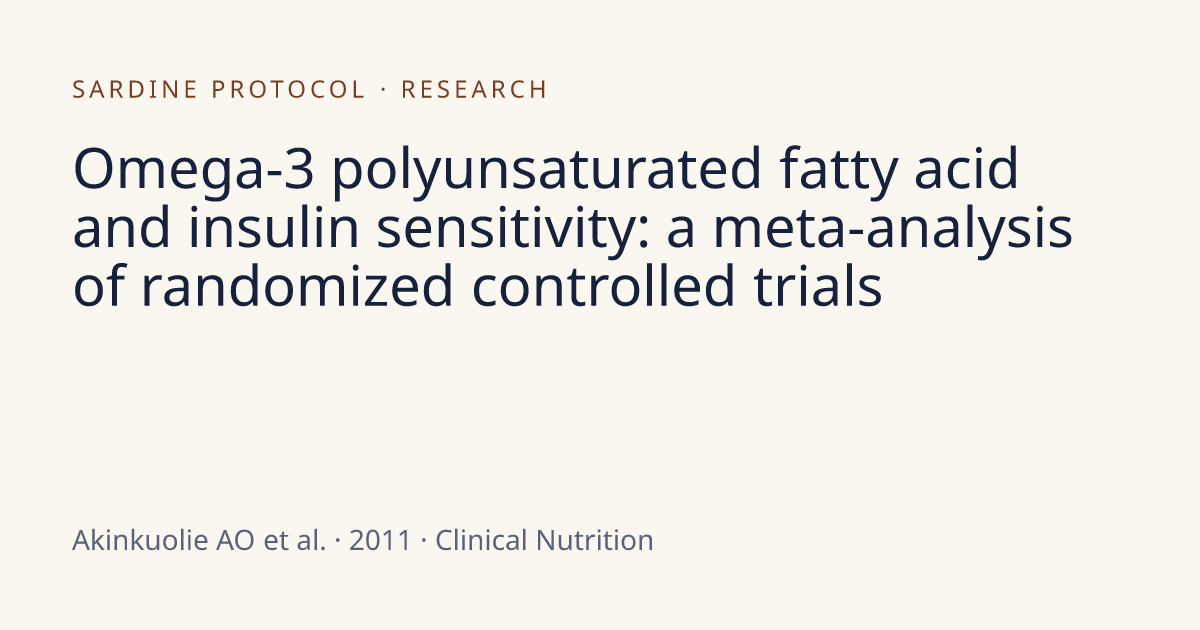 Omega-3 polyunsaturated fatty acid and insulin sensitivity: a meta ...